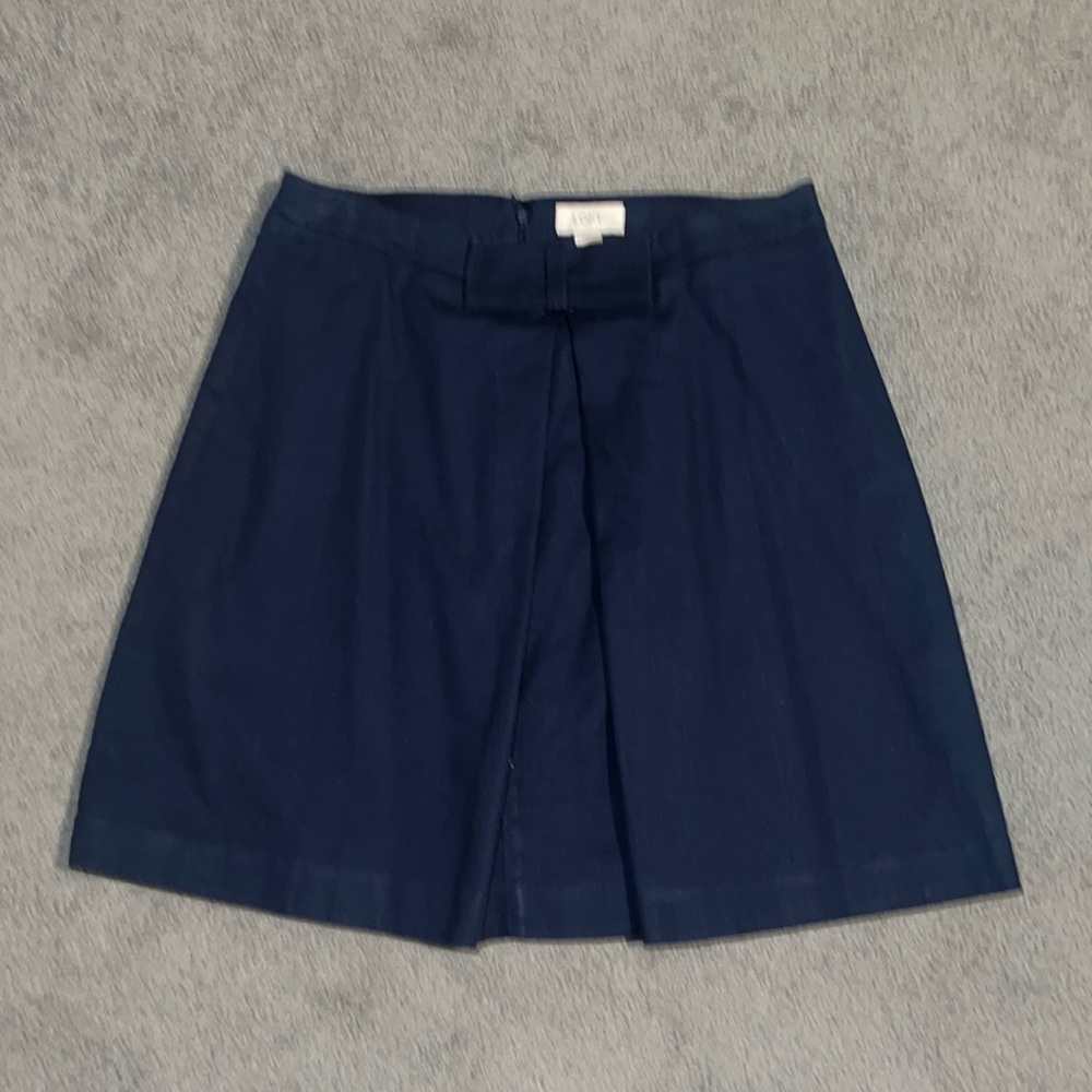 Loft Navy Front Pleat Skirt 8